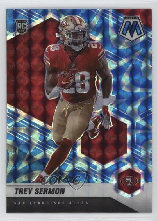 2021 Panini Mosaic Rookies Reactive Blue Prizm Trey Sermon #324 Rookie RC 1hn2