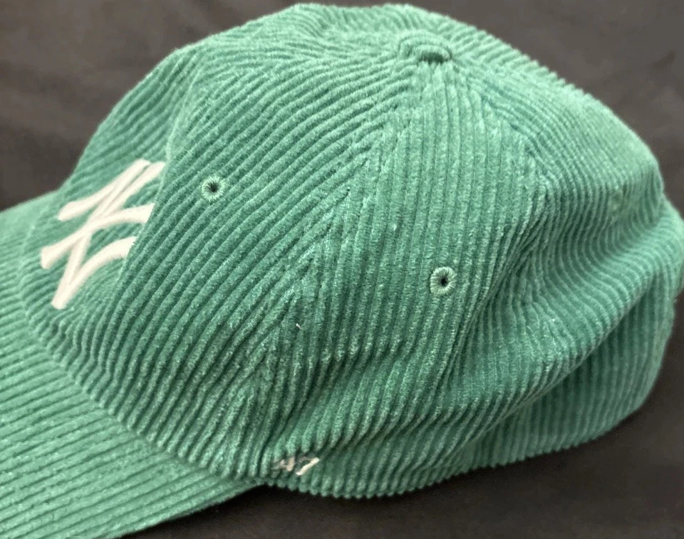 New York Yankees Sombrero Gorra Correa Trasera Para Hombres Verde MLB Béisbol Pana Papá Sombrero Foto 3 de 4