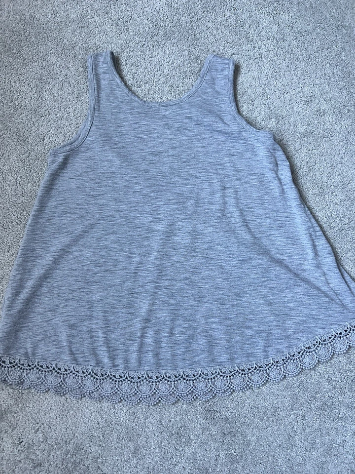 Justice Girls Tank Top Size 10 Sleeveless Gray Zebra Embroidered Sequins - Image 4 of 4
