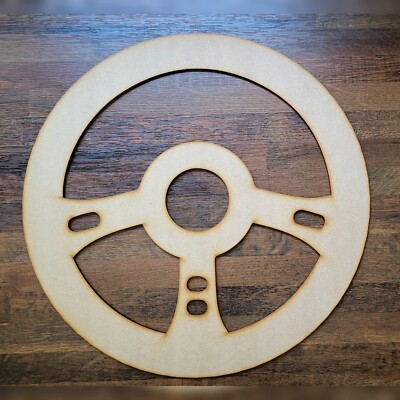 Lenkrad MDF Basteln Formen Holz 10-60cm Dekoration Rallye Rennwagen Fahren