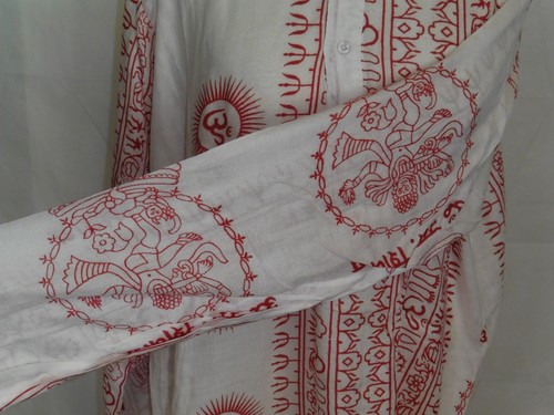 Hindu God Print Kurta Long Sleeve Shirt Ethnic Ganesh Krishna Natraj Om Shiva - Picture 39 of 48