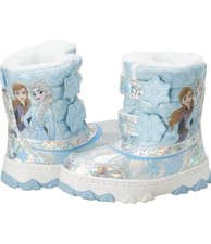 Disney Girls  Frozen Boots   Elsa and Anna Fur Trim Snow Boots