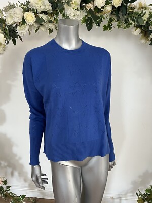 JOULES Juniper Jumper Women's Size 10 Blue Star Detail Drop Shoulder Relaxed Fit