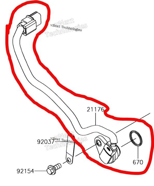 SENSOR genuino Kawasaki, posición de marcha 21176-0820 Zx10r Zx10rr Zx 10 Ninja 2016+ Foto 3 de 4