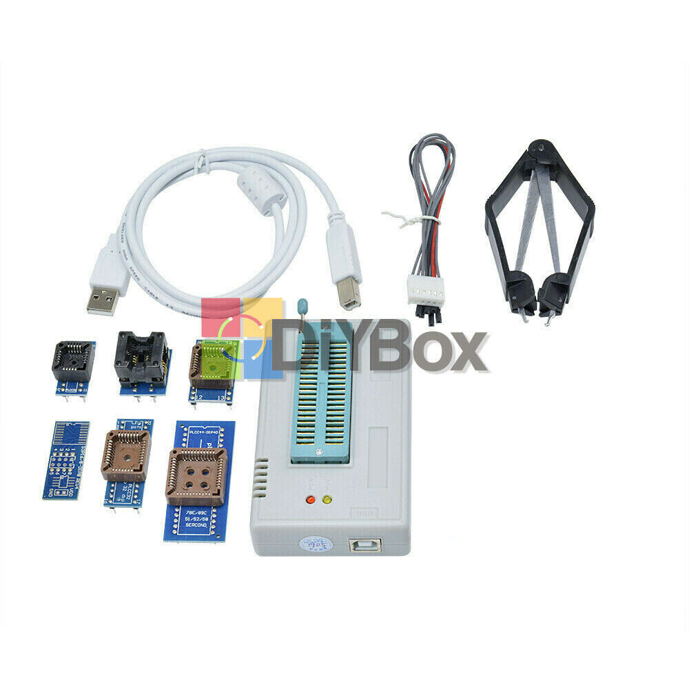 TL866II Plus Programmer USB EPROM BIOS 7 Adapters Socket Extractor