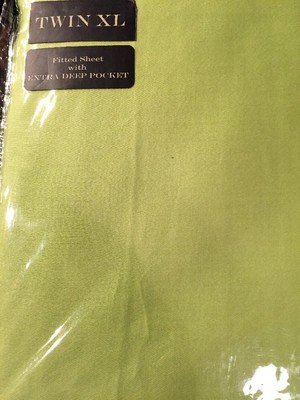 TWIN XL SHEET SET Cotton xtra Deep Pocket up tp 15'' Max Studio Home Neon Green 