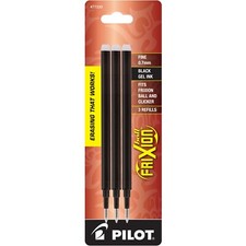 77330 Pilot FriXion Ball Gel Pen Refill, Fine 0.7mm, Black Ink, 6 Packs of 3