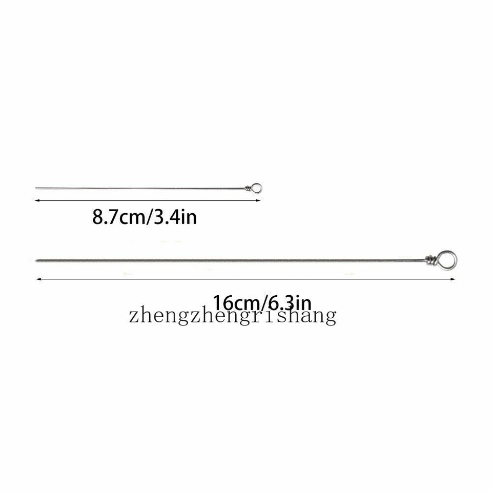 50PCS Fishing Spinner Shaft Looped Stainless Steel Wire Lure DIY Making Supplier - Image 4 of 4