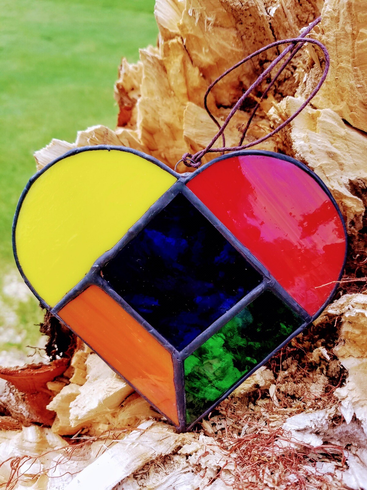 Handcrafted Unique Stained Glass Heart Suncatcher/Window Decor eBay