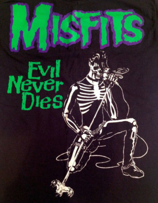 MISFITS Evil Never Dies Together With Skeletons T shirt Size S-4XL CG211