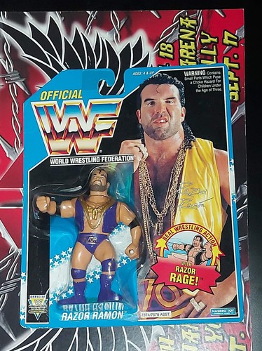 RAZOR RAMON  Hasbro Purple Trunks  WWF MOC Wrestli...