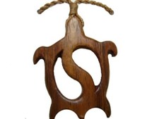 Hawaiian Jewelry Genuine Koa Wood Turtle Honu Pendant Choker/Necklace  45039