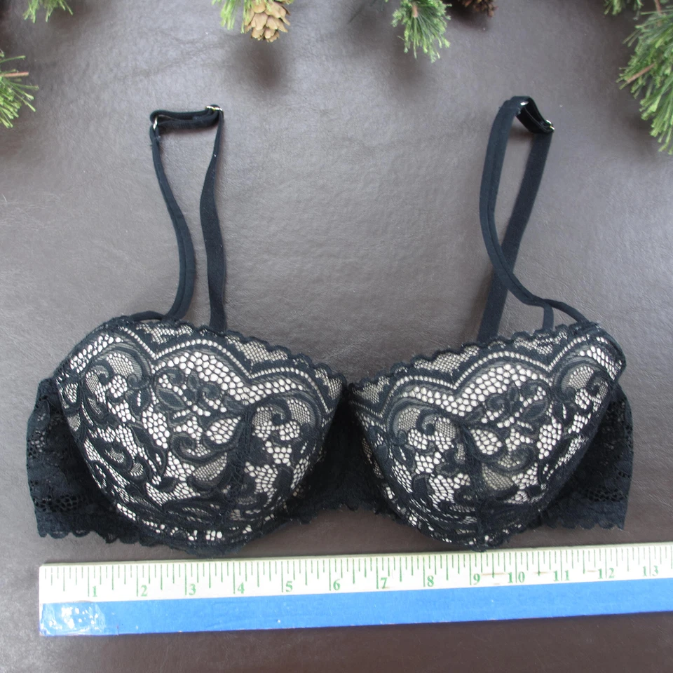 Sujetador Gilligan & O'Malley 36B Negro Encaje Acolchado Con Aros Cierre Ajustable Espalda Foto 2 de 4