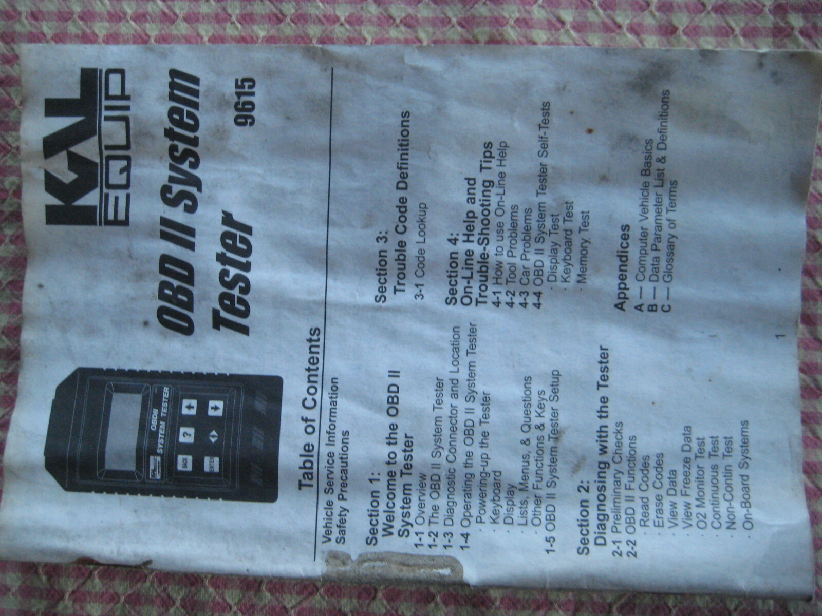 automotive diagnostic OBD II Systems tester