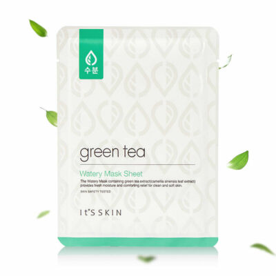 [It's Skin] 17g x 4 Stück oder 12 Stück Kollagen Hyaluron Grüntee Aloe Maske Blatt