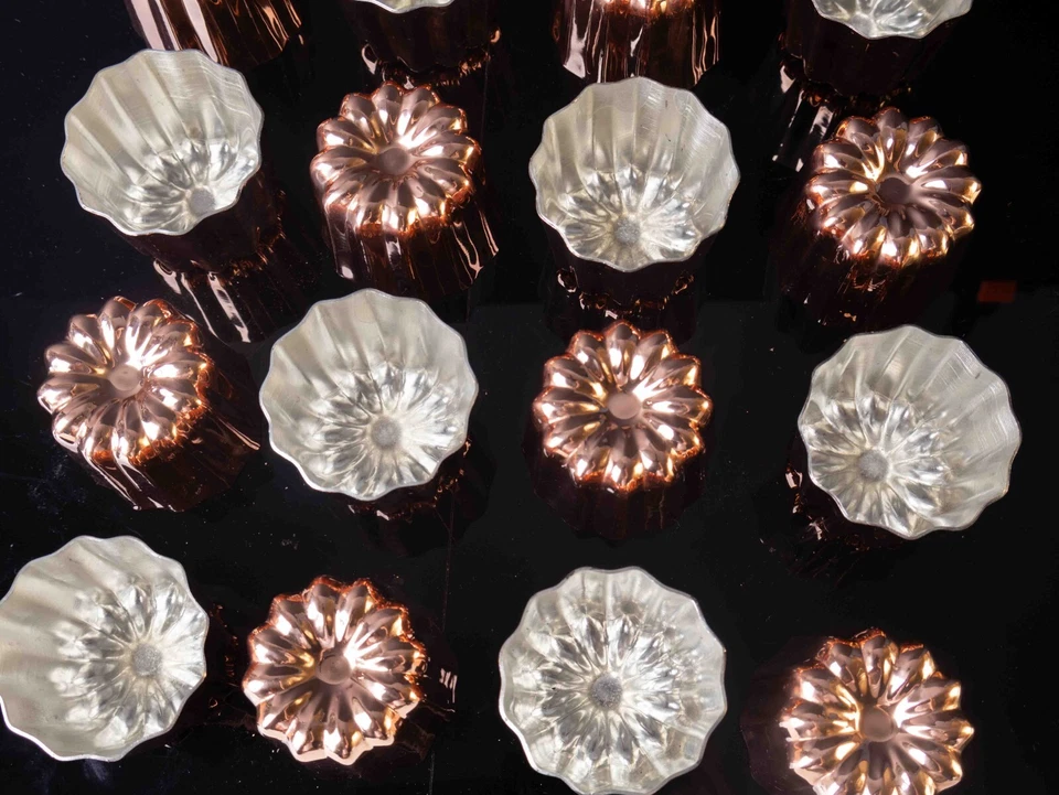 Copper Cupcake Mold Set Of 10, Solid Copper, French Copper Canele Mold, - Image 4 of 4