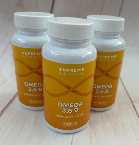 Supreme Nutrition Omega 3,6,9 Essential Fatty Acids 3x 60 Tablets SEALED - Afbeelding 1 van 4