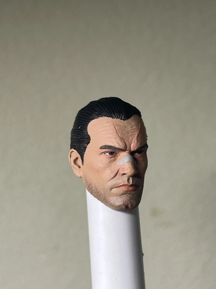 Boneco de ação Frank Comics pintado à mão cabeça de justiceiro ajuste esculpido 6"" ML em escala 1/12 - Imagem 3 de 4