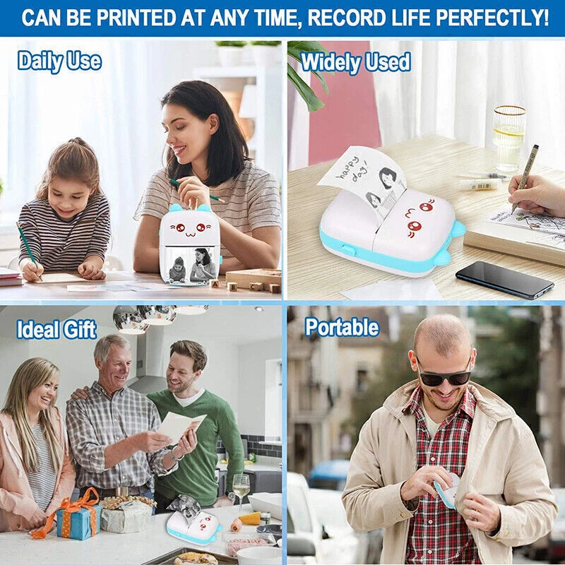 Pocket-Sized Wireless Bluetooth Thermal Mini Photo Printer for On-the-Go Printing