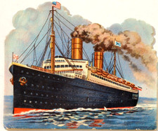 2683 Écran Brillant Chromos Oblat USA Navire Bateau à Vapeur À 1925 Navire RMS "