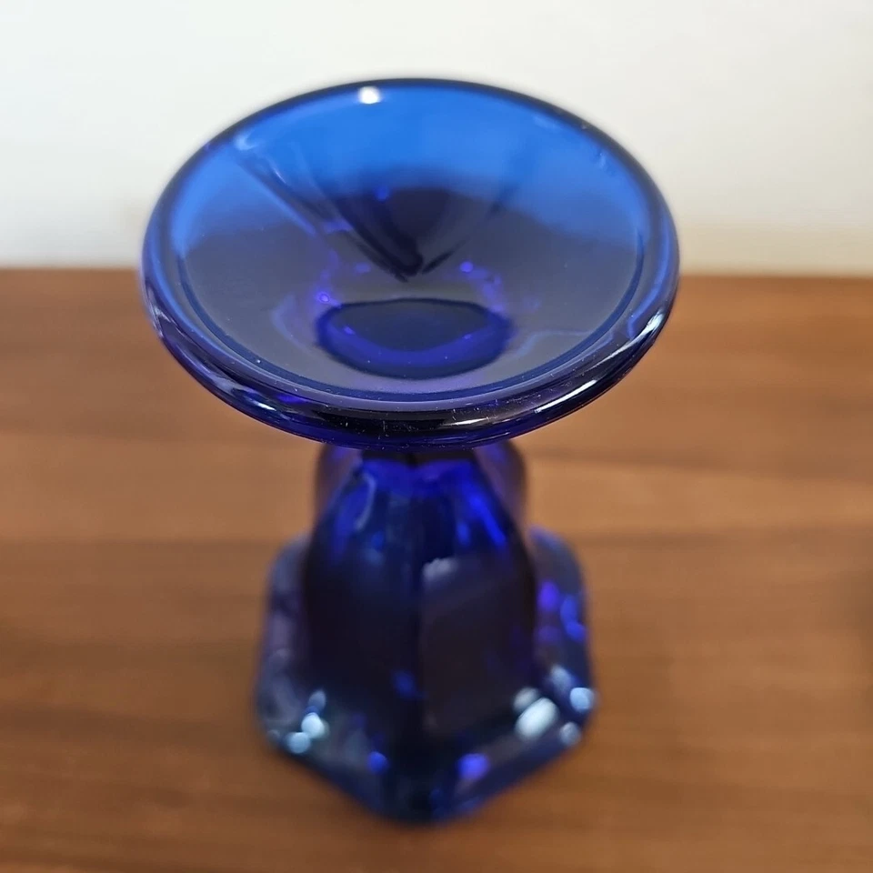 Vaso de helado de postre azul cobalto vintage de Anchor Hocking Foto 4 de 4