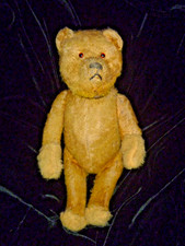 ANTIQUE CIRCA 1925 GOLDEN MOHAIR 10 1/2 INCH SCHUCO YES/NO TEDDY BEAR-PA 2