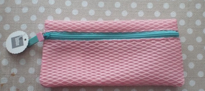 Pink pencil case for school or pen collection