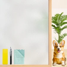 Frosted Glass Window Privacy Film with Free Installation Tools Static Cling Bath