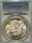 1892-CC MORGAN DOLLAR PCGS MS64