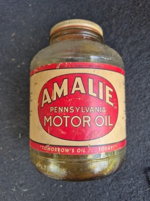 Amalie Pennsylvania oil container glass Rare.