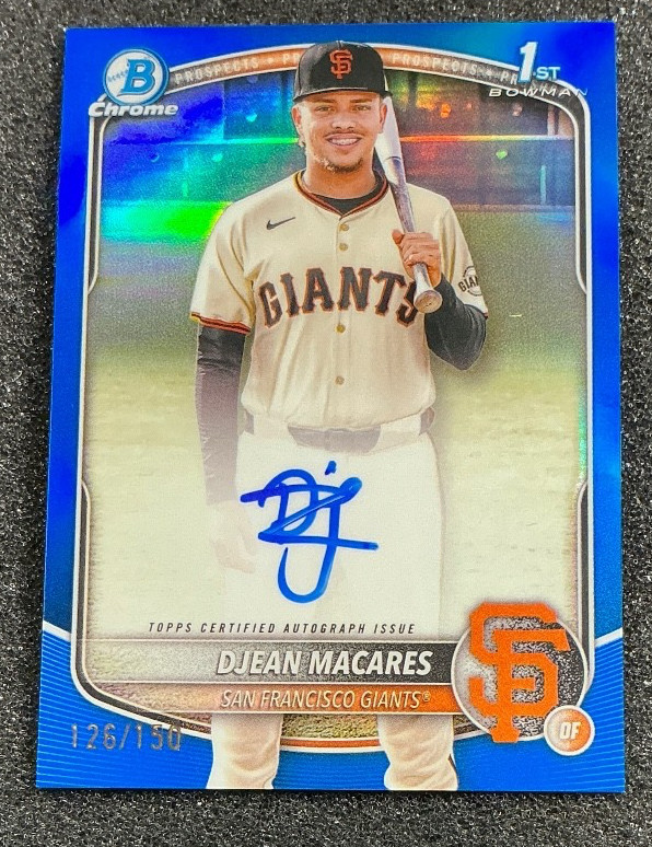 2025 Bowman Chrome Djean Macares #CPA-DM 1st Bowman Auto True Blue /150