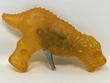 Vintage Toy Noisemaker Dinosaur T Rex Gun Plastic Yellow Works, Sparks, VTG
