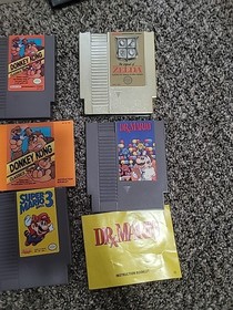 Lotto Nes Tysons Punch Out, Contra, Mario Bros 1,2,3,DR, Zelda, Metroid,+ 2 Wata