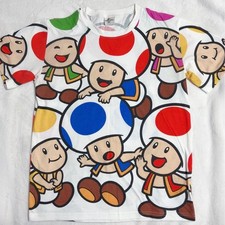 Universal Studios Japan USJ Nintendo Mario Toad Pattern T-Shirt Size L Rare