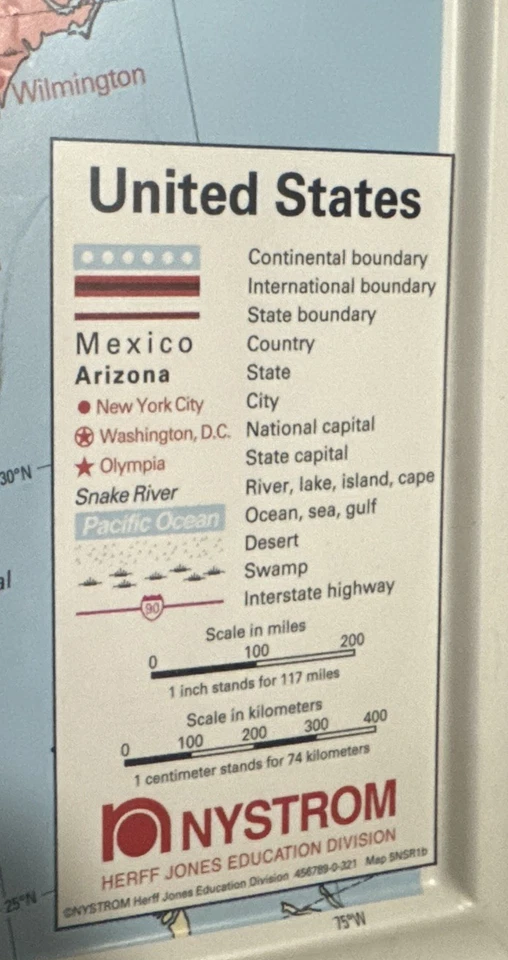 Nystrom Raised Relief Map United States 18”x28” - Image 3 of 4