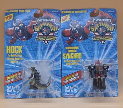 Superhuman Samurai SyberSquad HOCK Monster & SAMURAI SYNCHRO NOS1994 Figures NIB