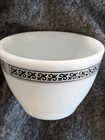 PYREX RARE CHAMPAGNE FLEUR DE LIS PATTERN OPEN TOP SUGAR BOWL OR CUSTARD CUP
