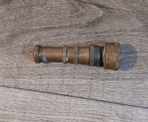 Vintage Sherman Diamond Brass Water Hose Nozzle Sprayer Read Dsc