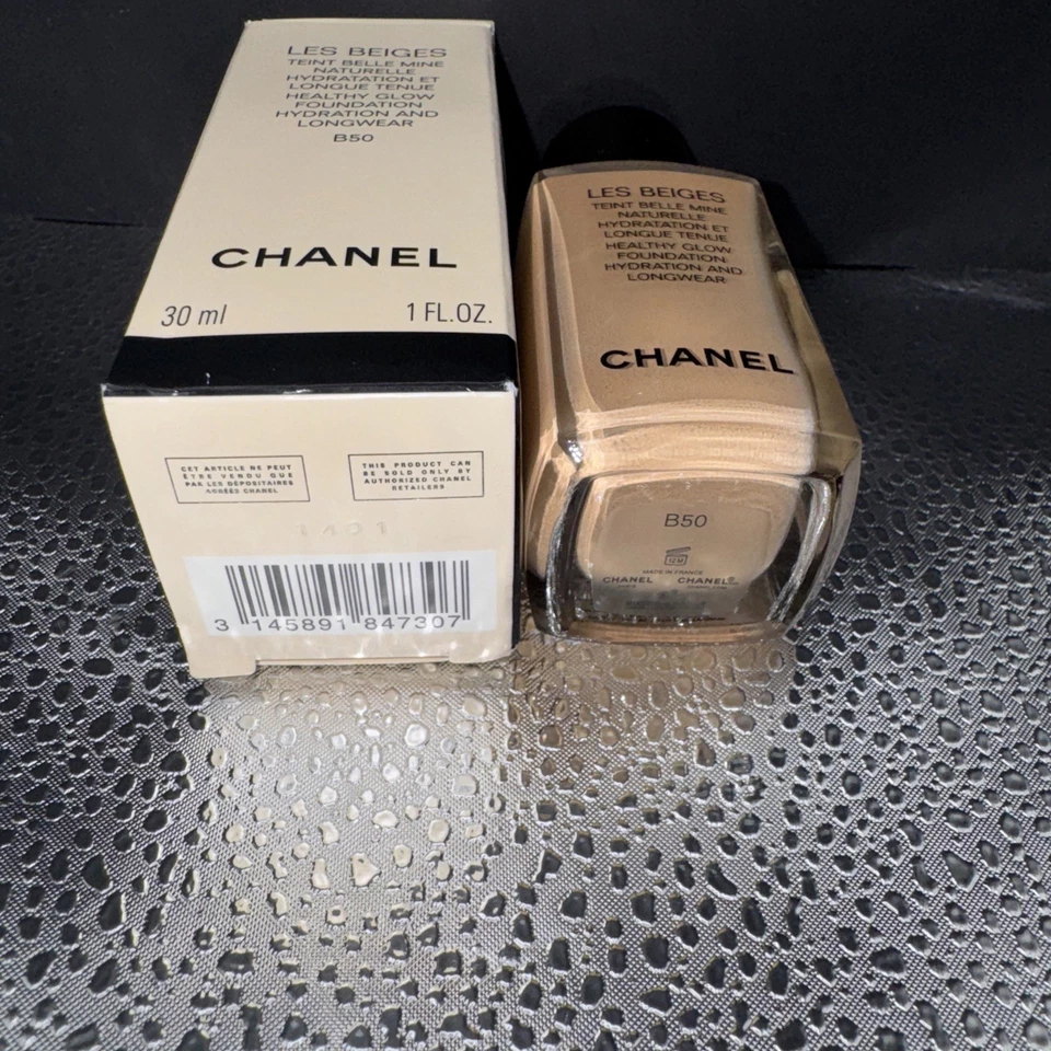 CHANEL LES BEIGES Healthy Glow Liquid Foundation Longwear Hydration B50 1 Oz NIB - Image 4 of 4