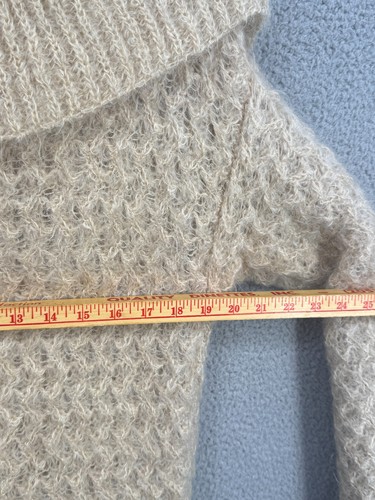 Vtg 70's Italy Handknit Chunky Oversize Cardigan Mohair-Wool Lucite Boho Long, $149.99 - Photo 12