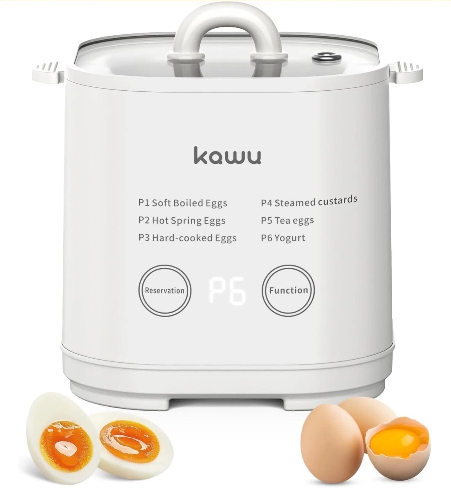 Rapid Egg Cooker, 6 In 1 Easy-To-Peel, Hard, Medium, Soft Boiled Eggs, Yogurt
Opens in a new window