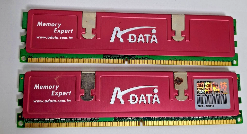 (LOT OF 2) ADATA Memory 1GB M20AD6H313161Q1E52 DDR2 800(5) 1GX8 Desktop RAM - Image 2 of 4