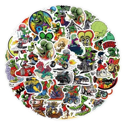 Ed Roth Customs Sticker 50pcs Rat Fink Ed Roth Vinyl Decals Vintage Hot Rod Custom Sticker Set ...