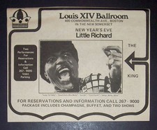 Little Richard New Year's Eve Louis XIV Ballroom Boston 1975 Sm. Poster-Style Ad