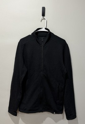 American Giant Jacket Mens Small Compass Full Zip Merino Wool Mock Neck Black