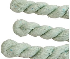 Silk 80 Linen 20 Sequin Yarn 100 G Per Hank Total 300G Soft Warm Celery Green