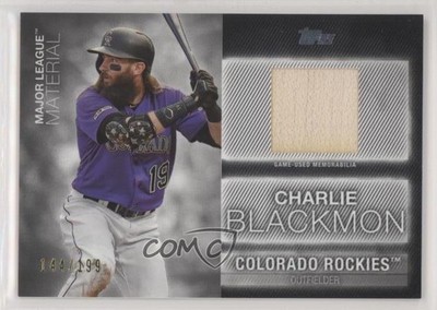 2020 Topps Major League Material Black 144/199 Charlie Blackmon #MLM-CB 4nb
