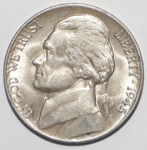 Photo of a 1945-P Jefferson Nickel from an eBay listing that sold on Jul 17, 2026