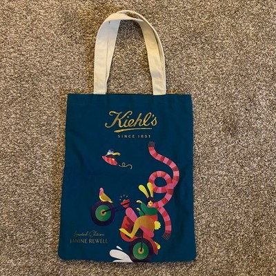 Kiehl's Janine Rewell Canvas Cosmetic Makeup Tote Bag - Linited Edition