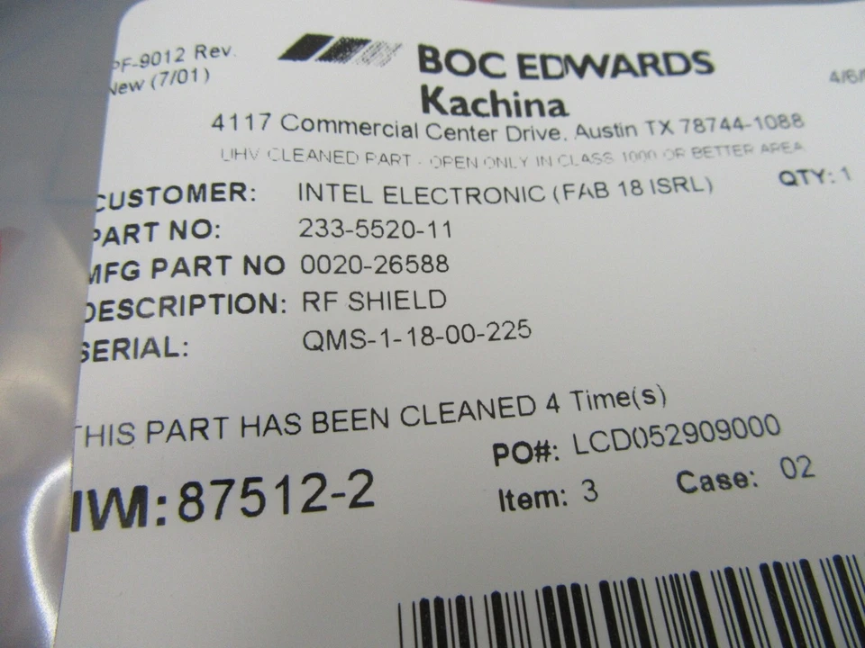 0020-26588 / AMAT SHIELD, LOWER T/TIN EDWARDS 233-5520-11 / APPLIED MATERIALS - Image 2 of 3